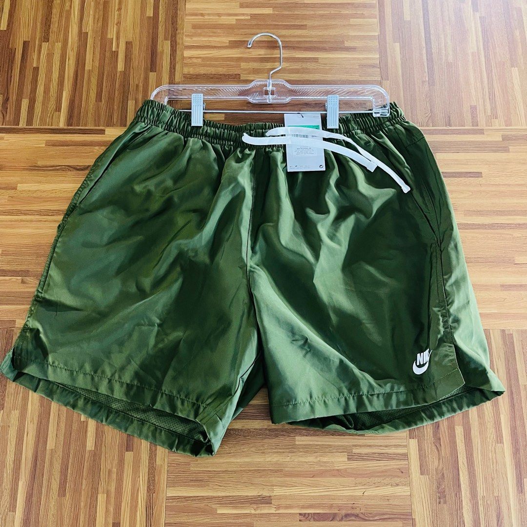 nike woven shorts olive