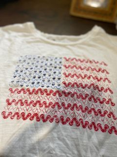 Old Navy Printed White Tee Shirt Medium S8