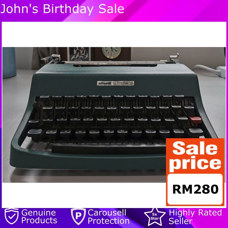 Olivetti Lettera 32 Typewriter, Hobbies & Toys, Collectibles ...
