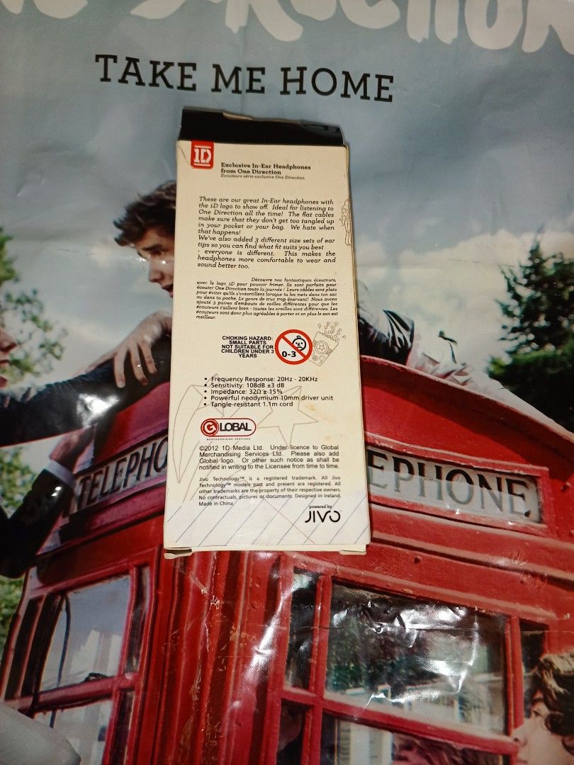 ONE DIRECTION IN-EAR HEADPHONES (Category: Earphones) located in Manila. Submitted by lost.paradise (Listing ID 1221197764, Image 3). Description: ONE DIRECTION IN-EAR HEADPHONES FROM 1D WORLD POP UP STORE PH (2014) -official merch from 1d world -opened once just to see if it's working -good as new -collectible item -mint condition -little tear on the upper part of the box -can send more pics for the condition of the headphones MOP: GCASH/BPI MOD