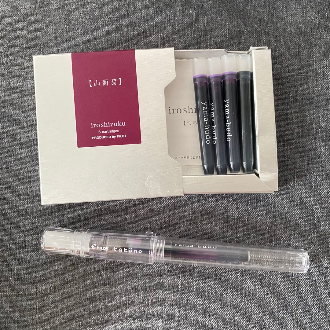 Pilot Kakuno EF fountain pen & Pilot Iroshizuku Yama-budo inks, Hobbies ...