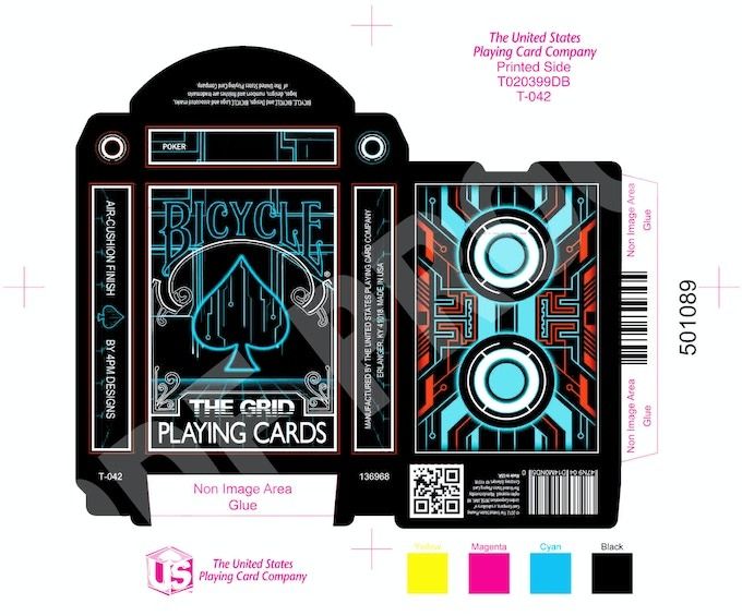 Poker Cards Bicycle Grid (Black / Aqua Blue) Playing Cards, USPCC