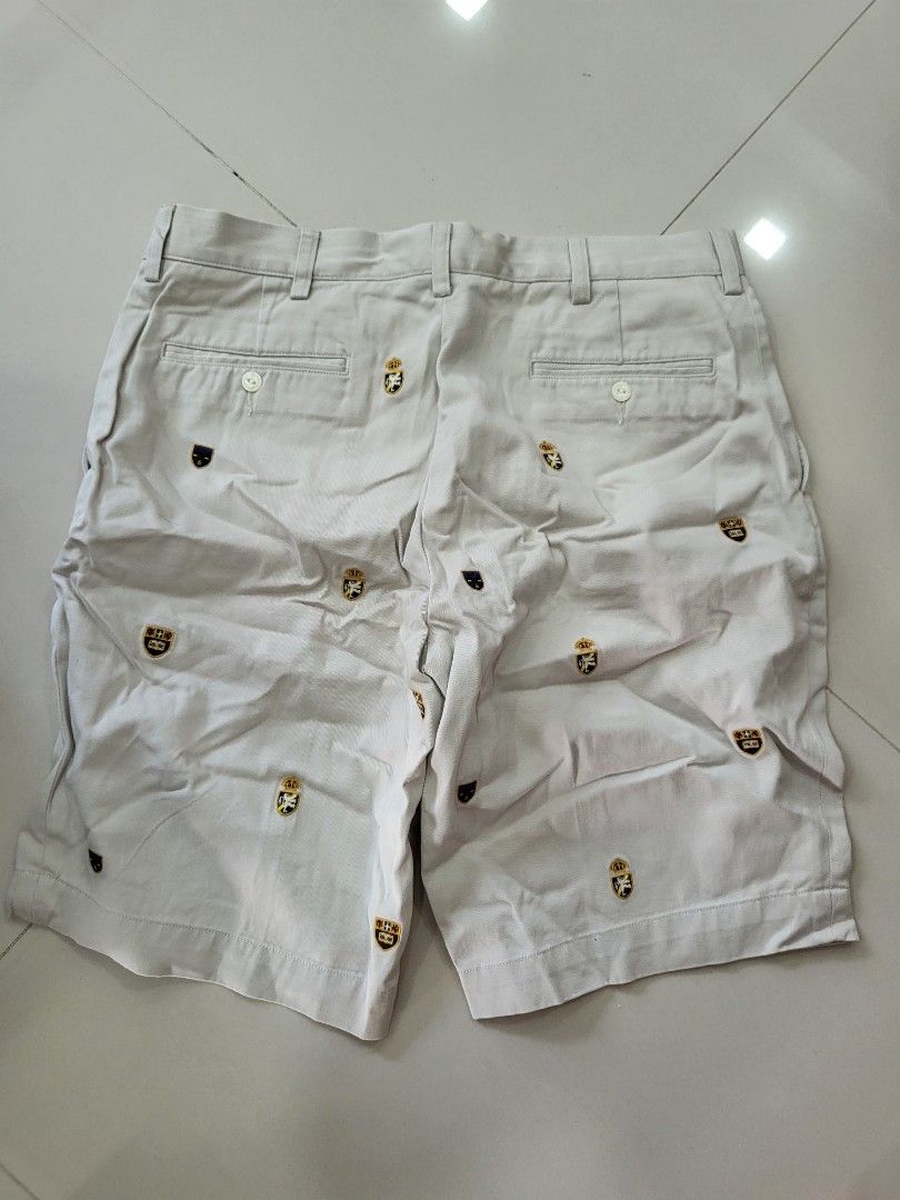 Polo Ralph Lauren Embroidered Flags Beige Shorts Bermuda Women s