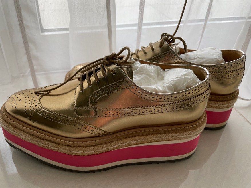 Gold platform new arrivals brogues