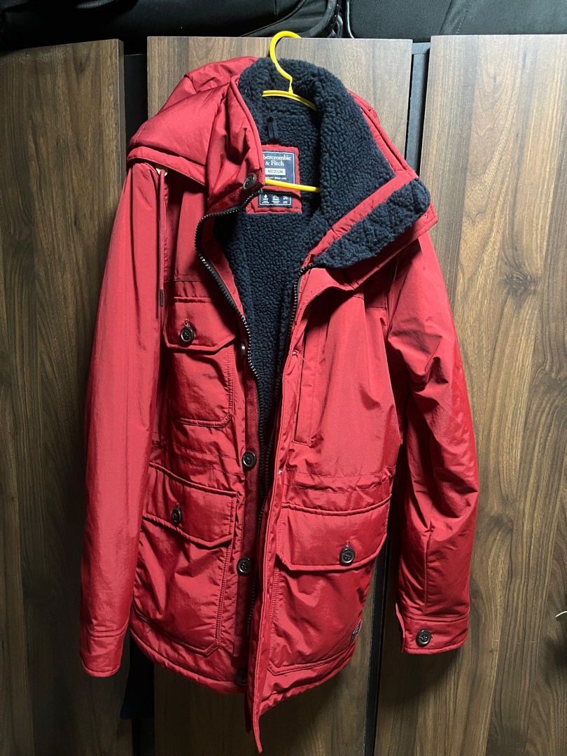 Red Abercrombie winter jacket