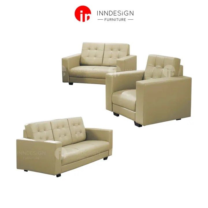 RIMU 1+2+3 Seater PVC Sofa Set (FREE DELIVERY & INSTALLATION