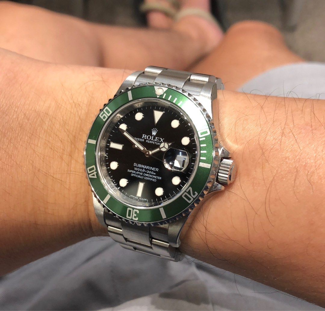 Wrist Rolex Hulk Kermit Rolex Submariner Kermit 16610LV, Luxury