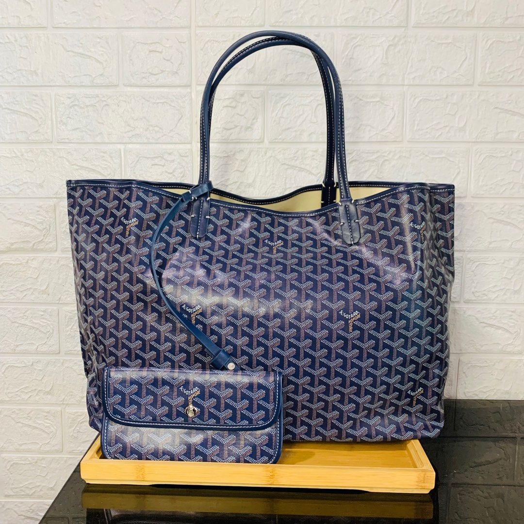 Japan Preloved Goyard Blue Large Tote, Luxury, Bags & Wallets on