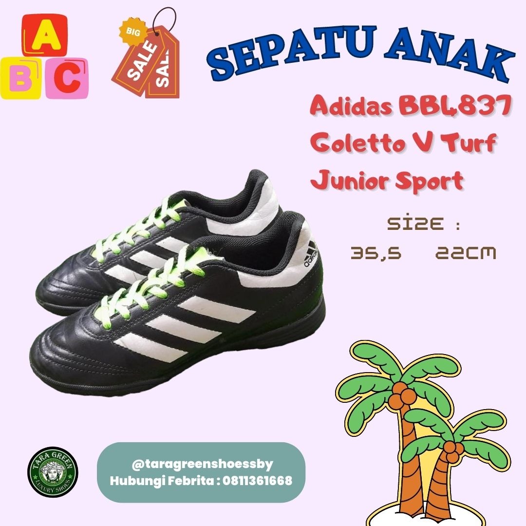 Sepatu Anak Futsal Adidas BB4837 Goletto V Turf Junior Sport Size 35 5 Bayi Anak Lainnya di Carousell