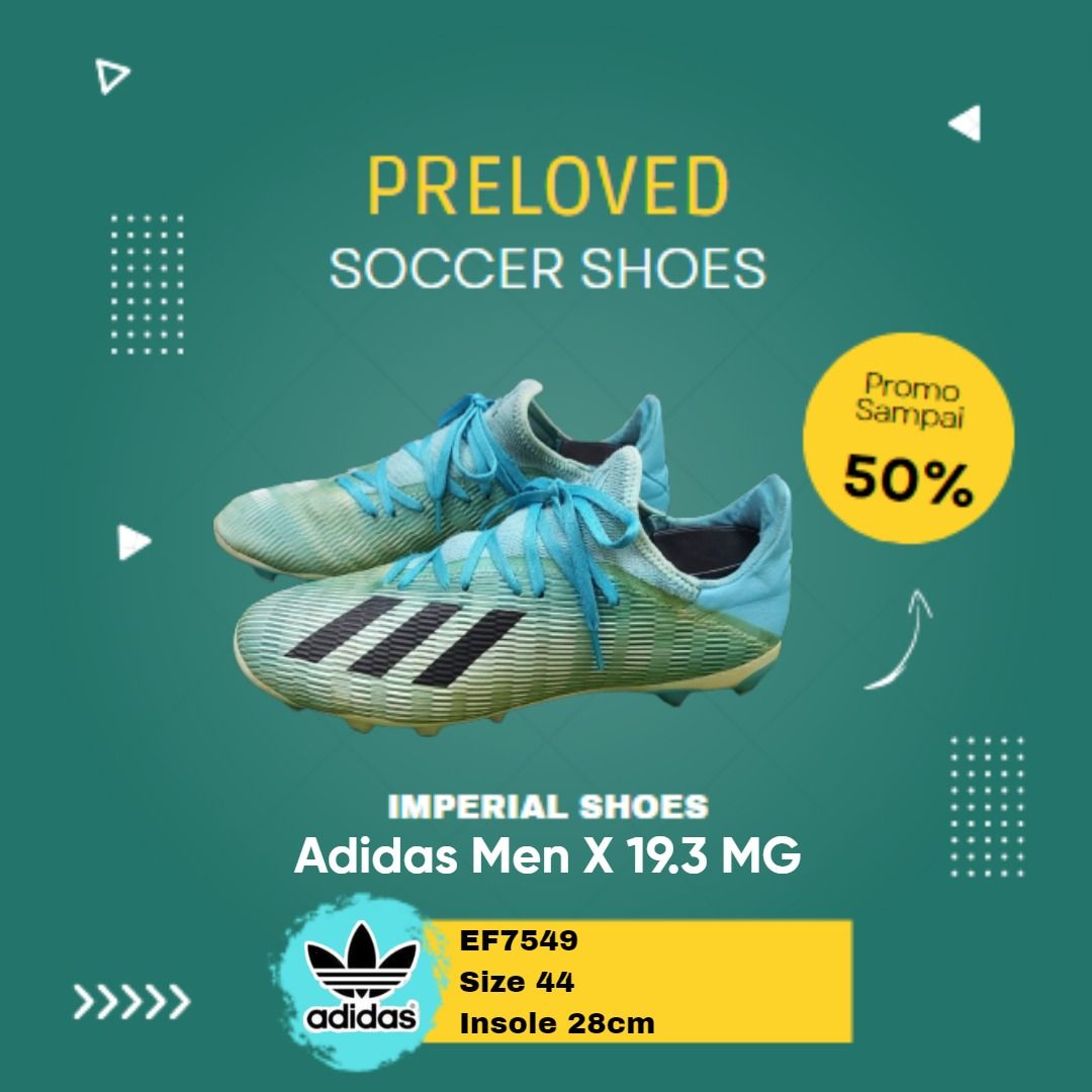 Sepatu Bola Adidas Men X 19.3 MG EF7549 Blue Size 44