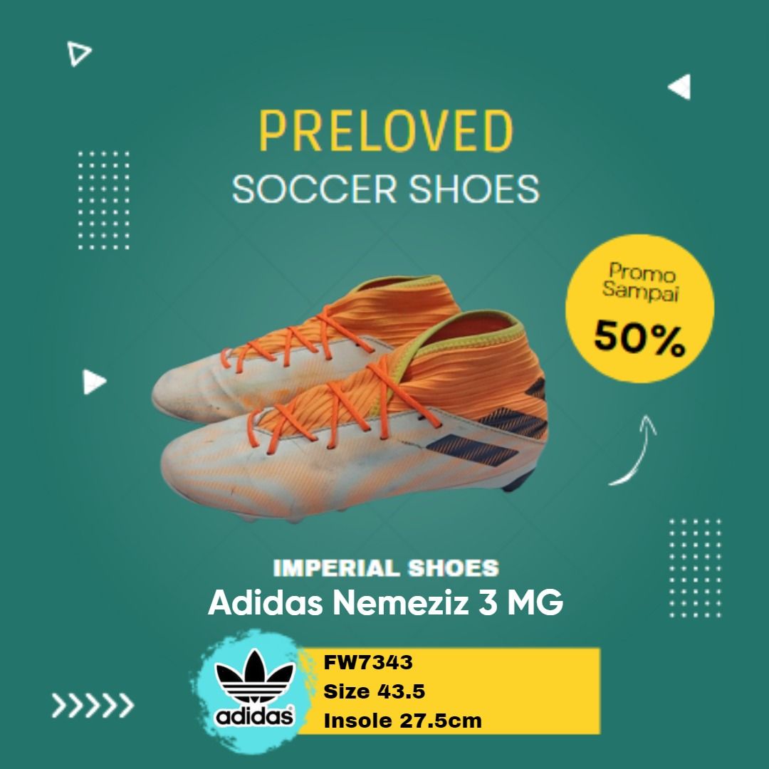 Sepatu Bola Adidas Nemeziz 3 MG FW7343 Size 43,5, Fesyen Pria, Sepatu ,  Lainnya di Carousell