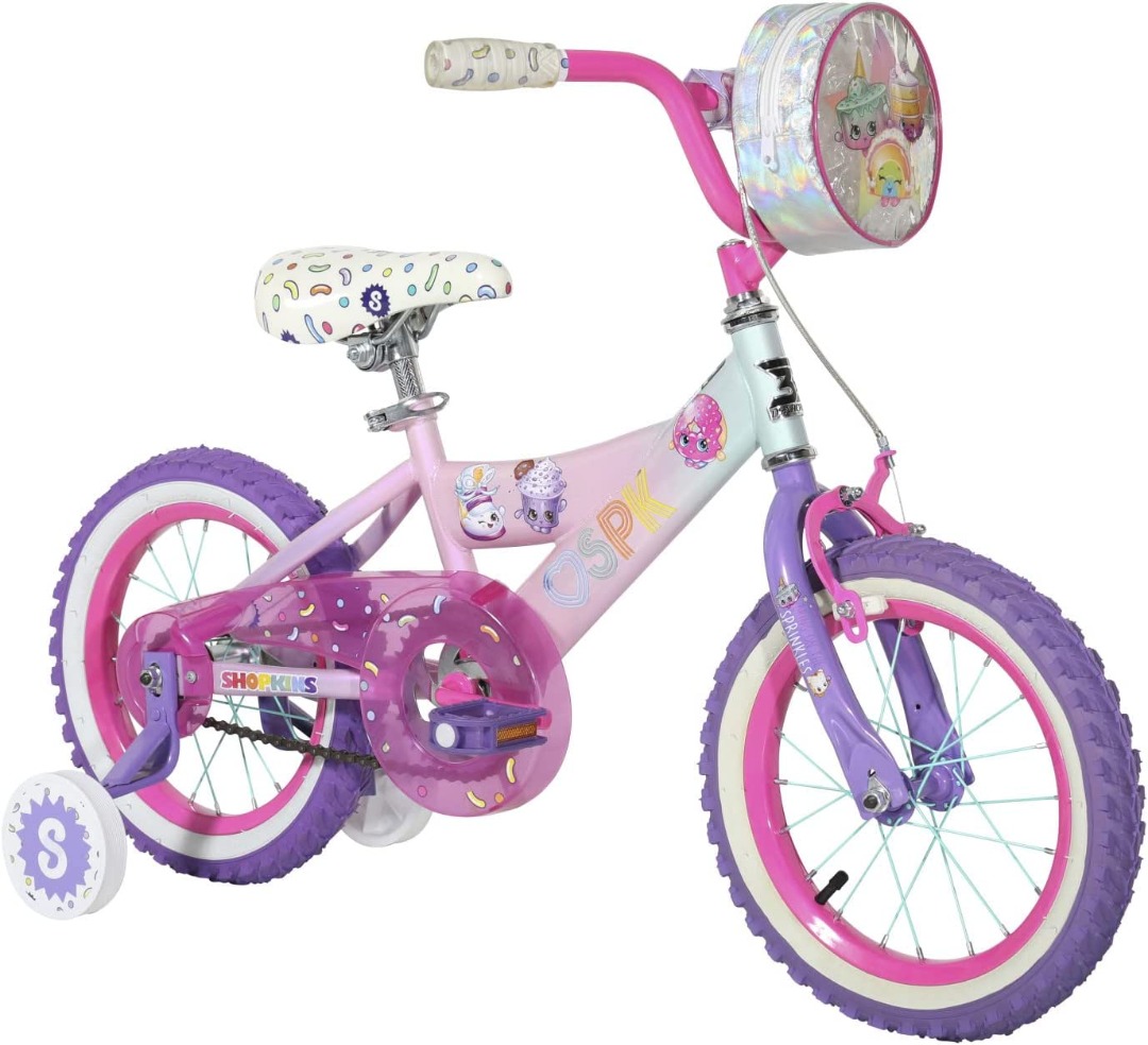 Shopkins Bike 14in bicycle with training wheels Sports Equipment Bicycles Parts Bicycles on Carousell