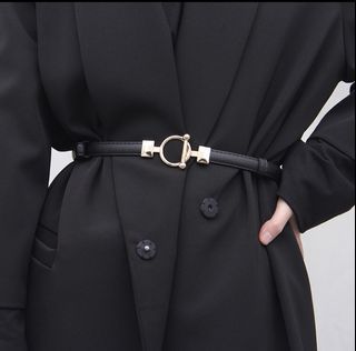 Solid Color Pu Leather Belt Fashion Decorative Dress Shirt Pair Buckle Belt