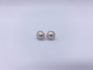 Sterling silver freshwater pearl crochet earrings