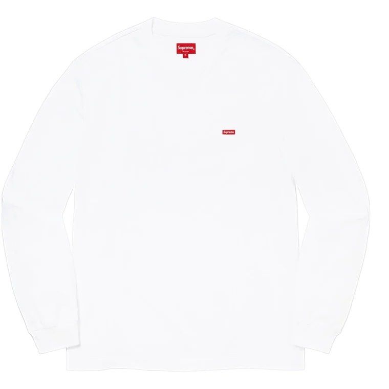 Supreme L/S Small Box LOGO (White), 男裝, 上身及套裝, T-shirt
