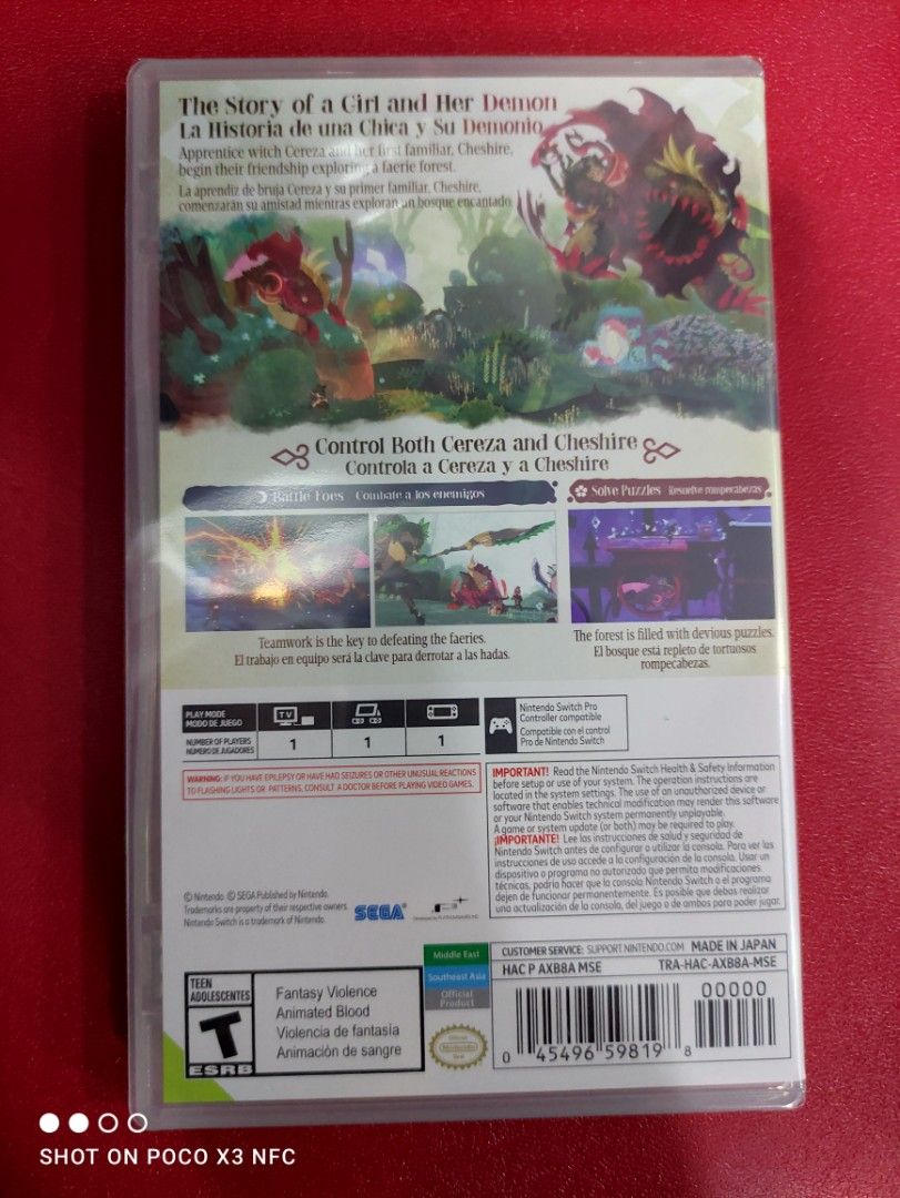 SWITCH BAYONETTA ORIGINS CEREZA THE LOST DEMON (Category: Nintendo) located in Makati City. Submitted by yomyom_onlineshop (Listing ID 1221153036, Image 2). Description: For Sale Only Brandnew Sealed No To trade/SWAP Delivery within the day Taguig Market Market Can book Via lalamove Less Time Less Effort Cod,Gcash,Banktransfer.
