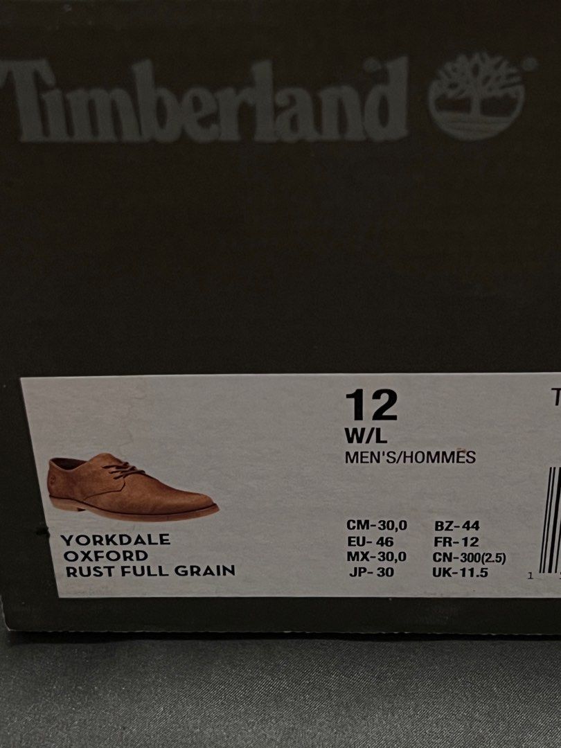 Timberland Yorkdale Oxford Rust Full Grain, Men's Fashion, Footwear