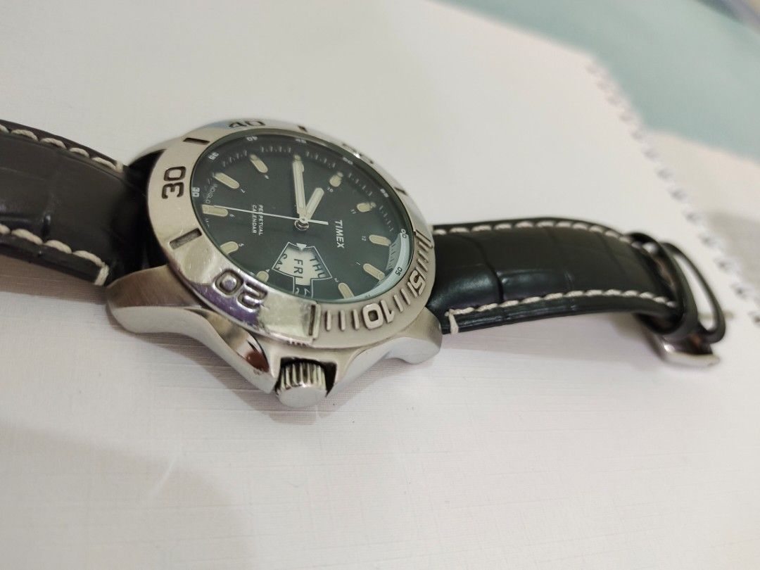 Timex Perpetual Calendar 100m Quartz Watch Luxury Watches on Carousell