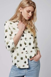 TopShop Cactus Print Shirt Size UK8 RRP £30