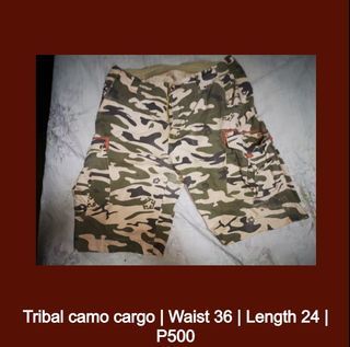 Tribal camo cargo shorts