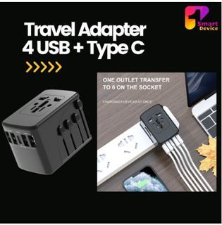 Ultimate International Travel Adapter with 4 USB Port + 1 Type-C Port STR1989