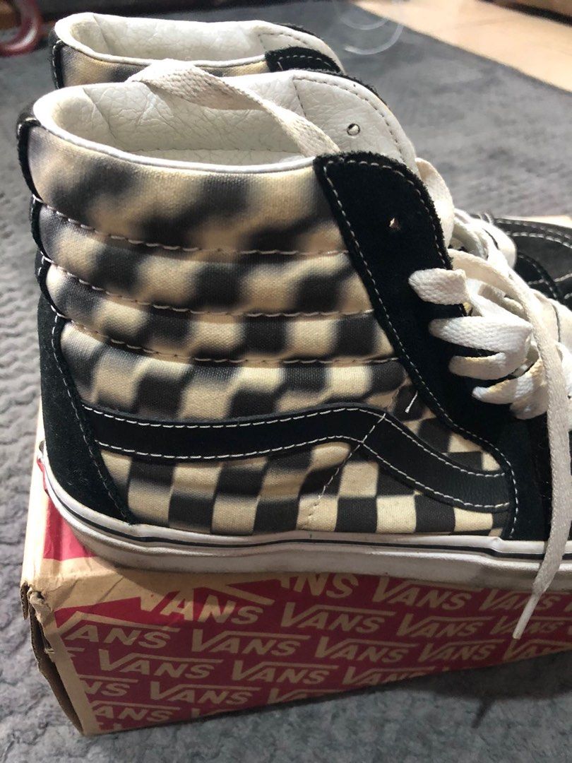 Vans sk8 top hi checkerboard blur