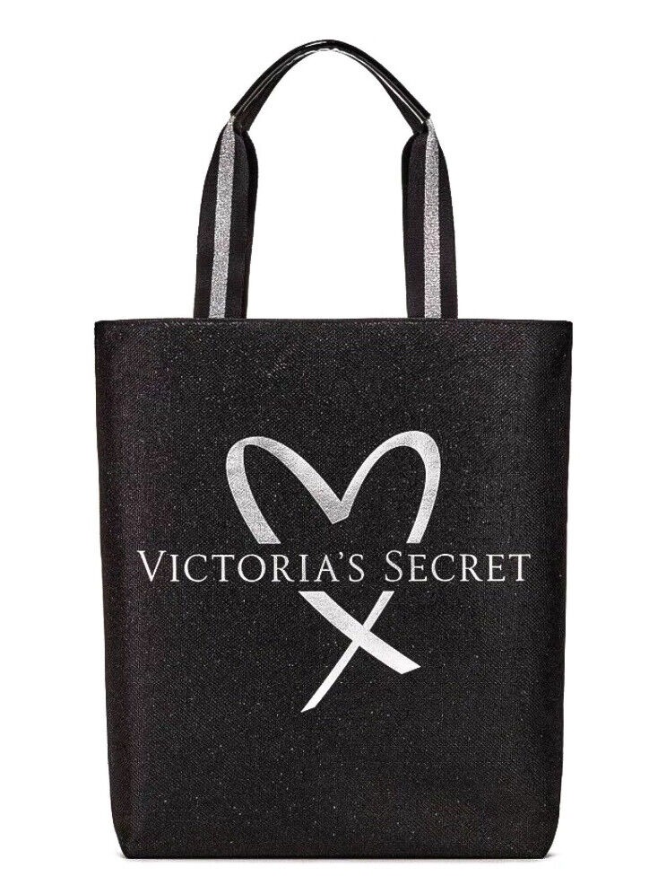 Victoria's Secret Glitter Tote Bag Black on Carousell