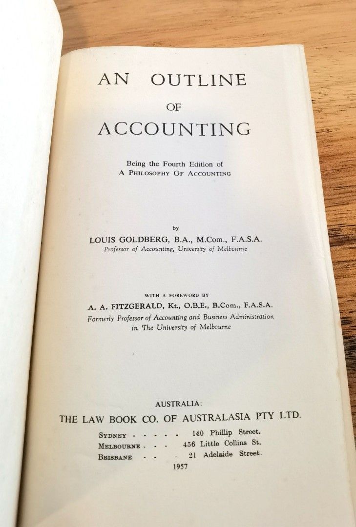 Vintage Book Year 1957 An Outline Of Accounting, Hobbies & Toys