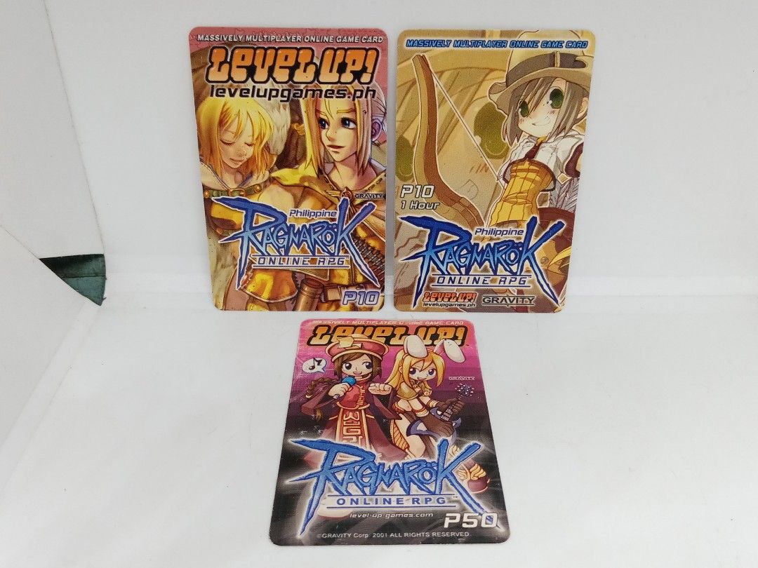 Vintage Philippine Ragnarok Online RPG Level Up Top Up Plastic Cards