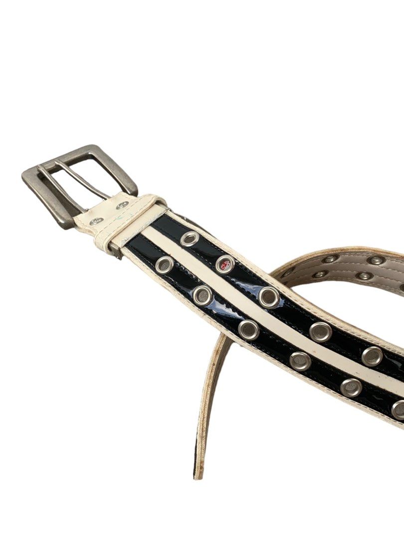 Vintage Punk Japanese Leather Contrast Belt, Men's Fashion, Watches