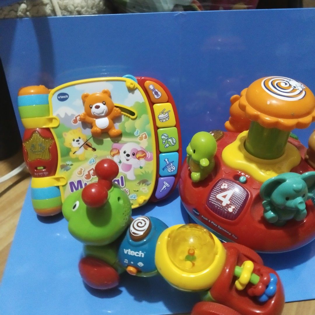 Vtech toys set (Category: Infant Playtime) located in Cavite. Submitted by dimple082 (Listing ID 1221237453, Image 1). Description: with free vtexh caterpillar like new.