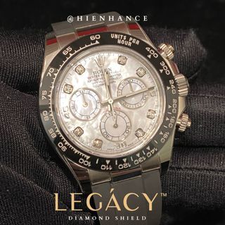 *Located in Shopping Mall* Watch Protective Film - Rolex Daytona Oysterflex - White Gold 116519LN - Mother of Pearl MOP - 𝐋𝐄𝐆𝐀𝐂𝐘™ Diamond Shield - Watch Protective Sticker - Watch Protection