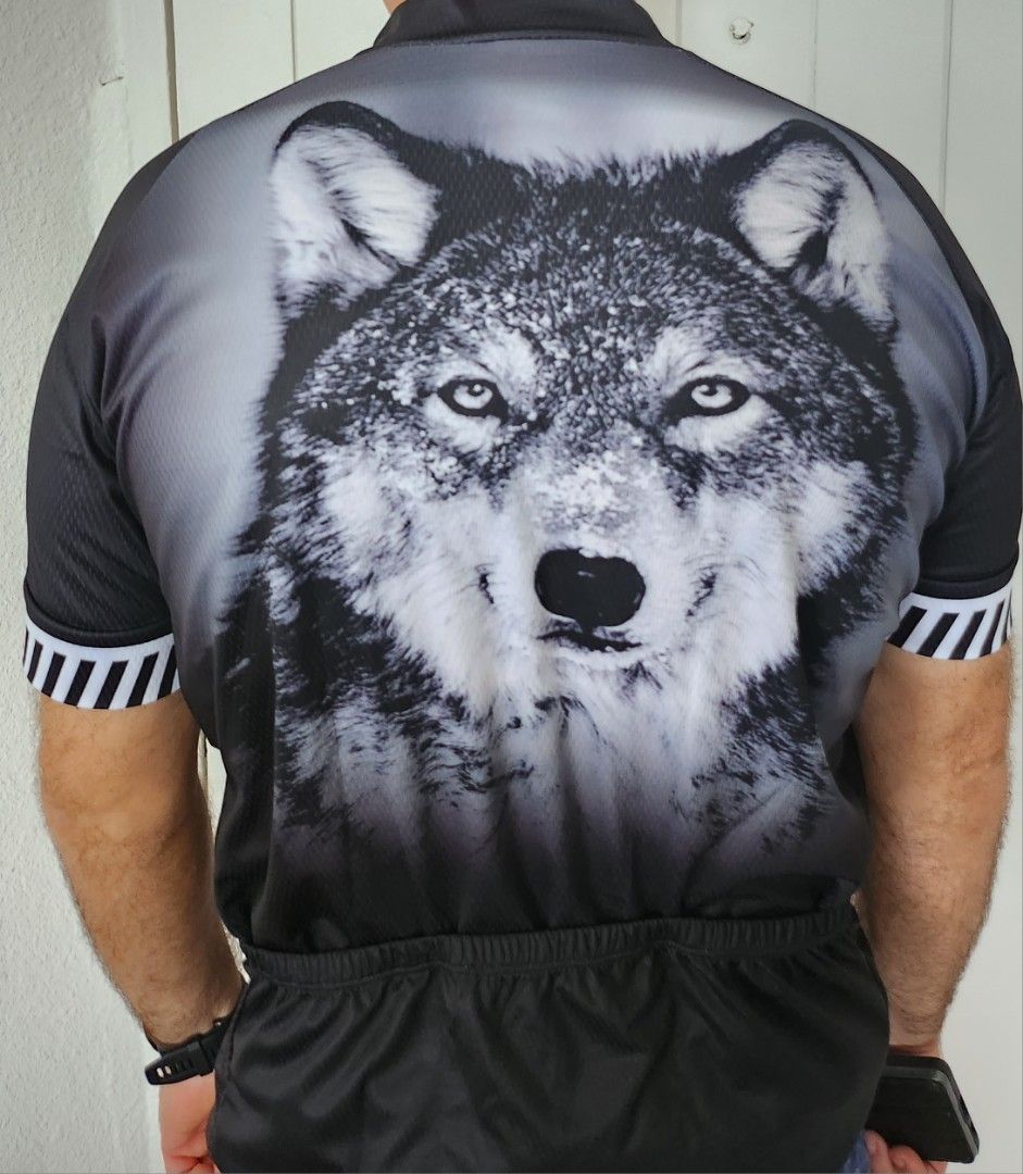 WEIMOSTAR Men s Cycling Short Sleeve Wolf Jersey Sports Equipment