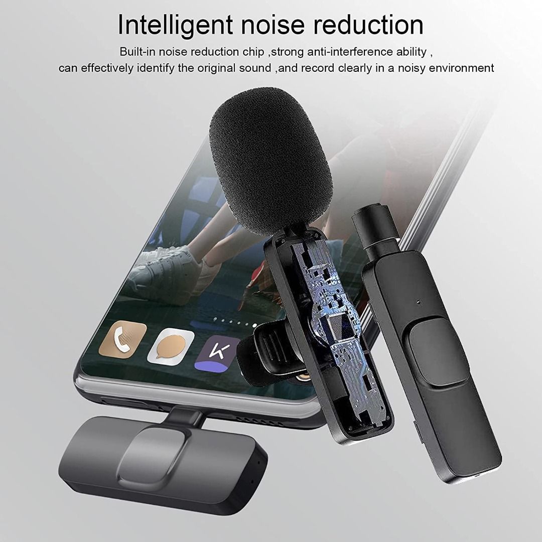 android,　on　Carousell　Audio,　Plug),　for　(Type-C　Vlog,　Sync,　apple　Microphone　Reduction　Phone　Noise　and　Recording,　Compatible　Auto　Interview,　Video　with　iPad　iPhone　Wireless　Microphones