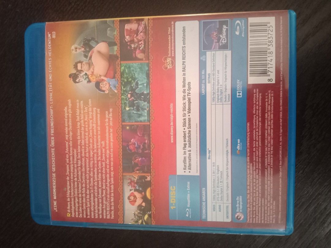 Wreck It Ralph bluray for Region A,B & C (Category: CDs & DVDs) located in Naga. Submitted by sir_duke71 (Listing ID 1221141740, Image 2). Description: Disney's WRECK IT RALPH bluray disc, Made in Germany - for region A,B and C - English and Deutsch audio 5.1 - Subtitle: English, Deutsch and Turkish - plays well on my Xenon BD-3102 bluray/dvd player - see px for details.