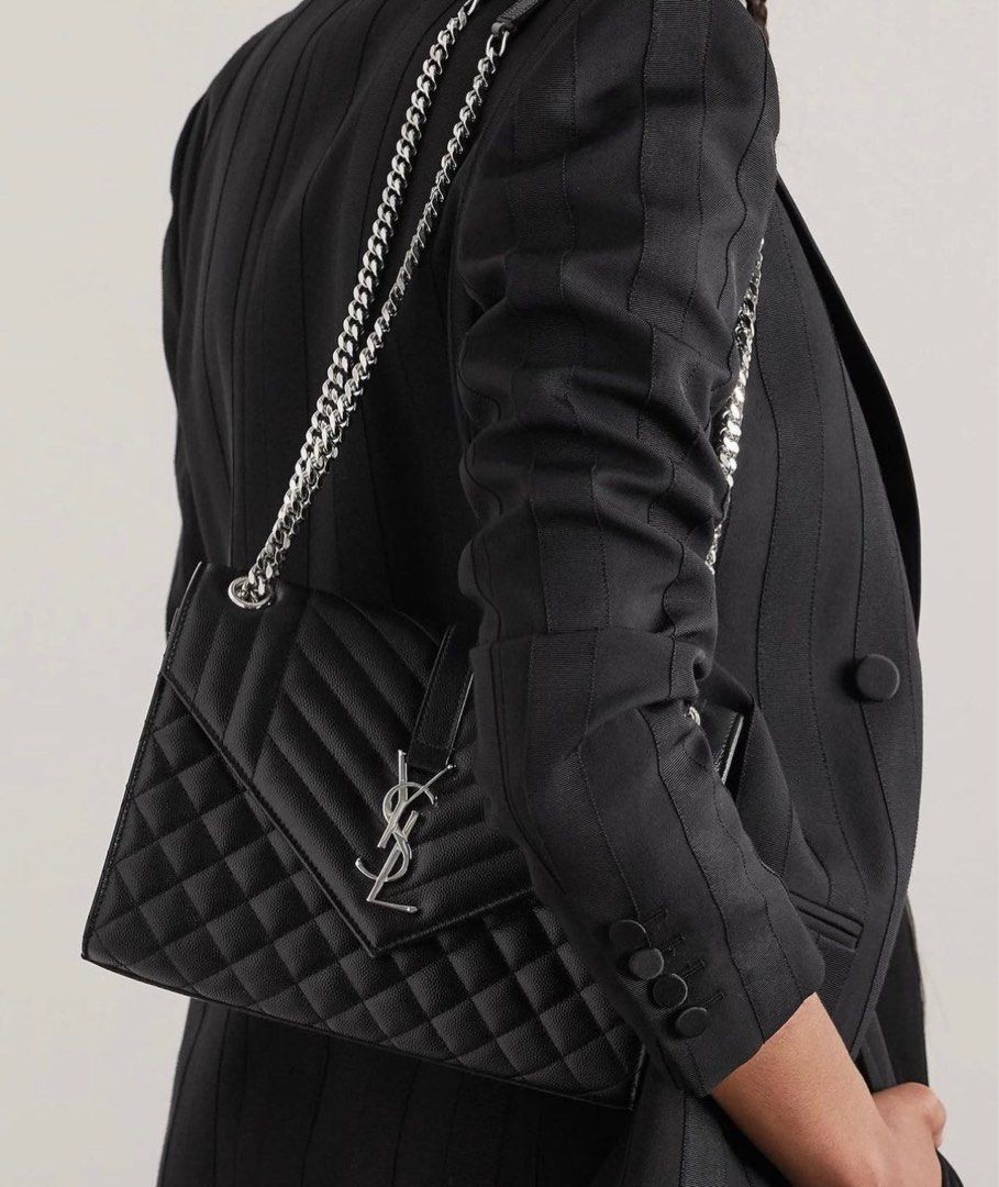 Ysl medium envelope best sale bag silver hardware