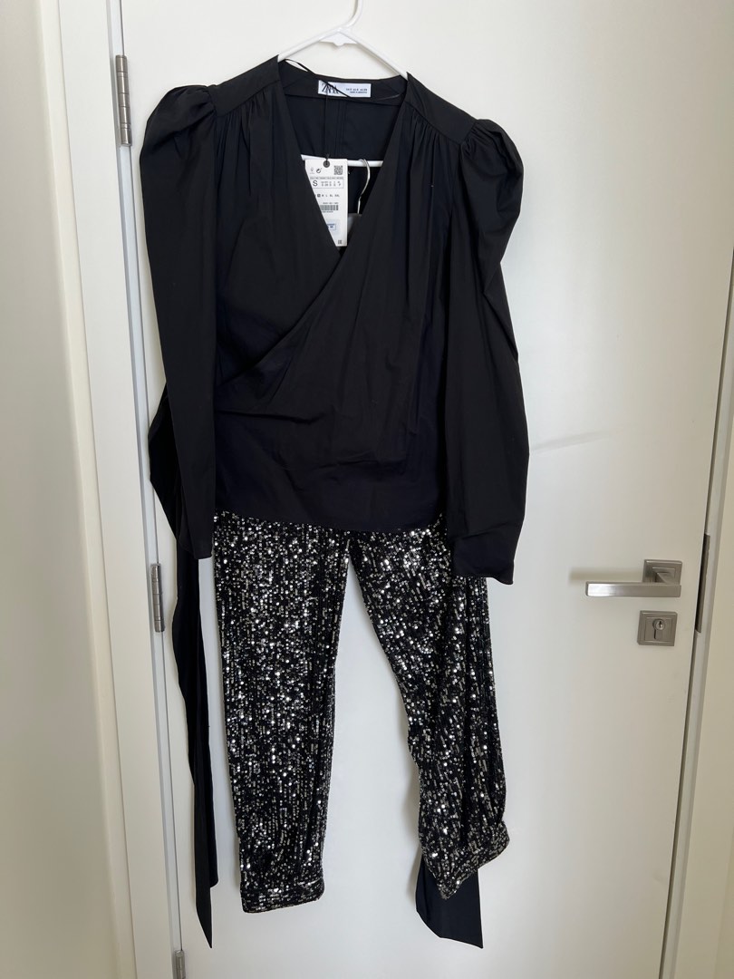 Glitter clearance pants zara