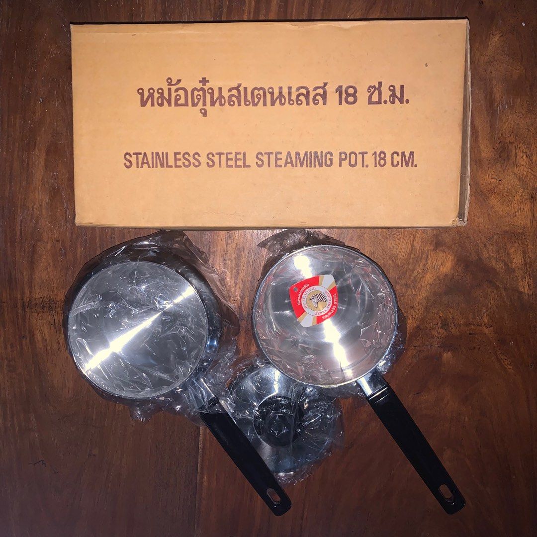 ZEBRA 18-8 Stainless Steel Steaming Pot (Category: Cookware & Accessories) located in Mandaluyong City. Submitted by closetswipe (Listing ID 1221116957, Image 2). Description: ZEBRA Thailand 18-8 stainless steel steaming pot Brand new, never used. Always kept in original box. S pot: 14cm opening, 14cm height L pot: 14 cm opening, 17cm bottom, 14cm height .