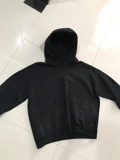 00’s y2k blank black boxy hoodie