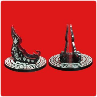 [$15] Amulet Display Stand with Buddha & Dragon/Black Color Mitmor Stand, Ideal for Thai Amulets, Mitmor, Phra Khan, etc