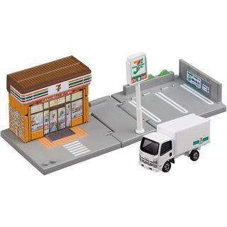 1/64 Tomica Town 7-eleven store and truck foldable diorama