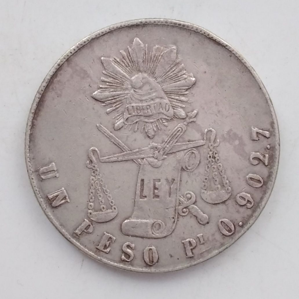 1873年墨西哥聯邦共和國1比索流通銀幣-聖路易斯波托西州鑄造, 興趣及遊戲, 收藏品及紀念品, 錢幣- Carousell