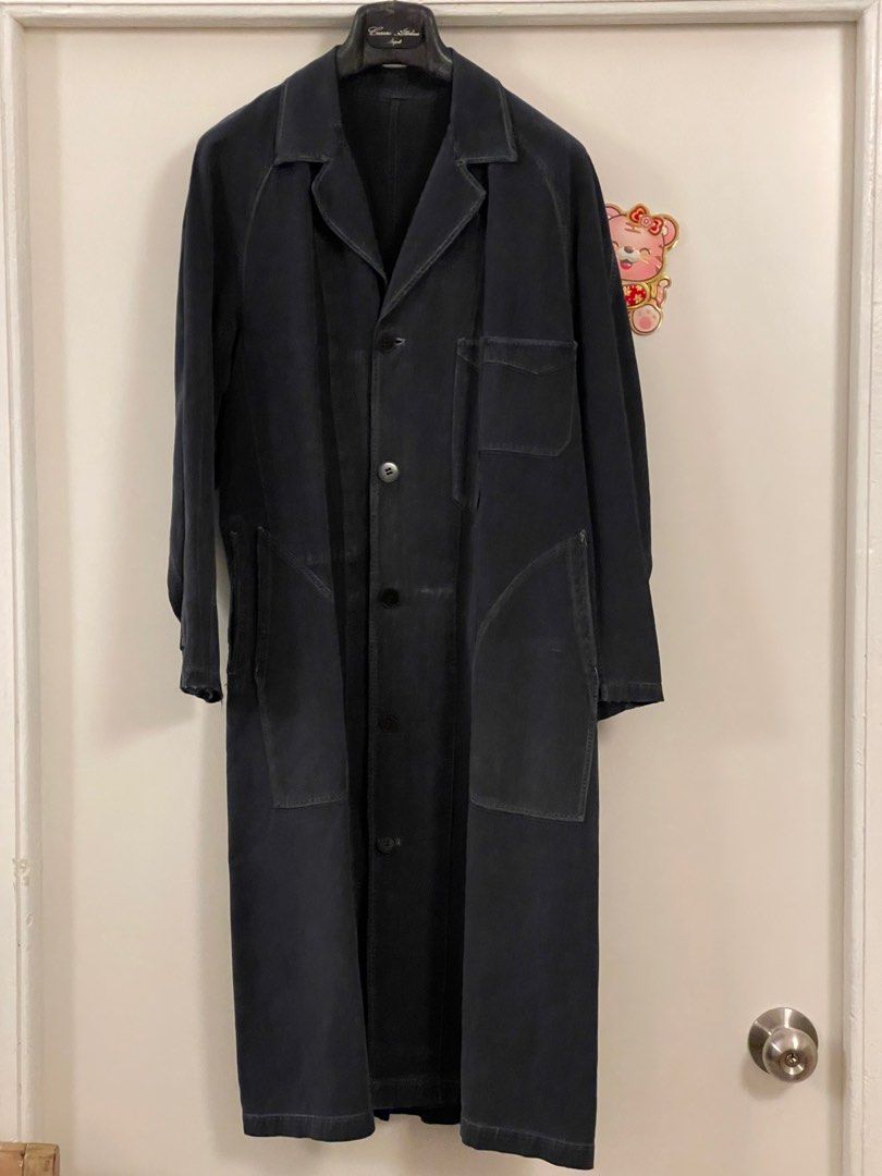 1920s Vintage French Linen Coat Indigo dye, 男裝, 外套及戶外衣服