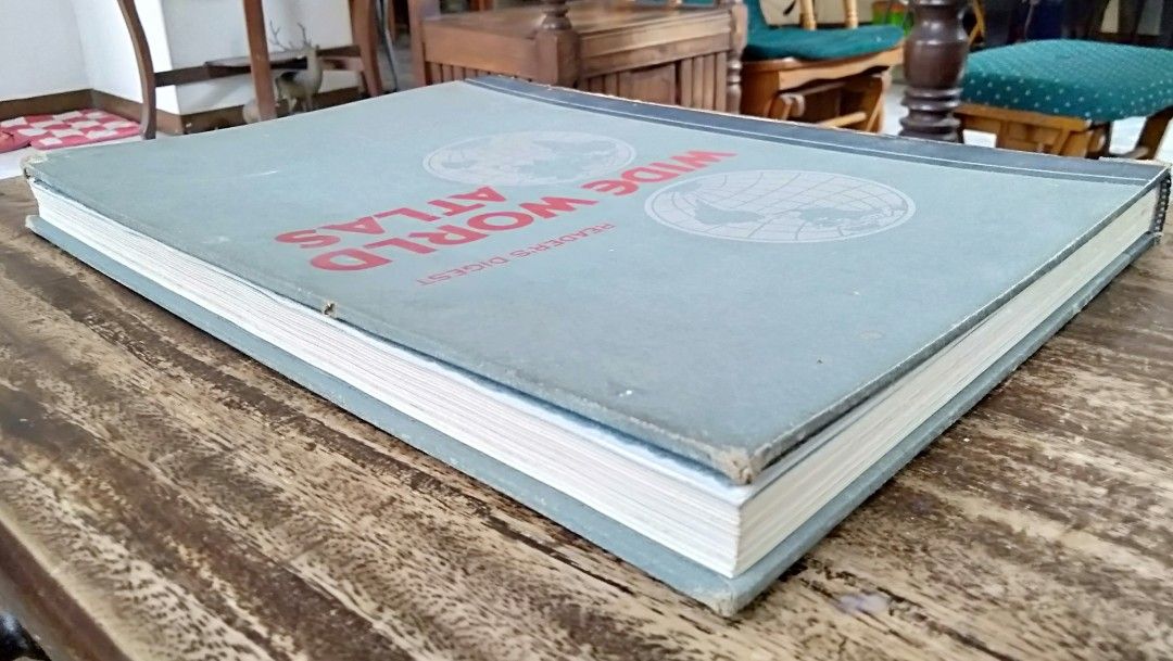 1979 Reader's Digest WIDE WORLD ATLAS (Category: Storybooks) located in Paranaque City. Submitted by carson2023 (Listing ID 1221289396, Image 3). Description: Reader's Digest WIDE WORLD ATLAS CONDITION: Hardcover is in Fair to Good Vintage Condition Inside Pages are in Very Good to Excellent Vintage Condition MEASUREMENTS: Dimension (H x W x D)= 15 x 11 x 1 Inches Weight= Approx. 2.2 Kg. Message me for Inquiries .
