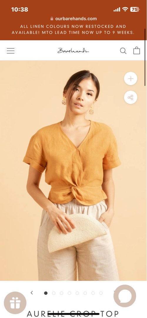 Aurelie crop top , Women's Fashion, Tops, Blouses on Carousell