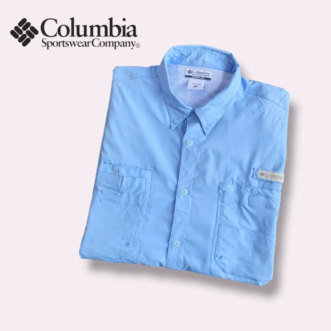 💯 Authentic COLUMBIA Sportswear Men PFG UPF 30+ Short Sleeve Fishing Gear  Shirt. Size XL