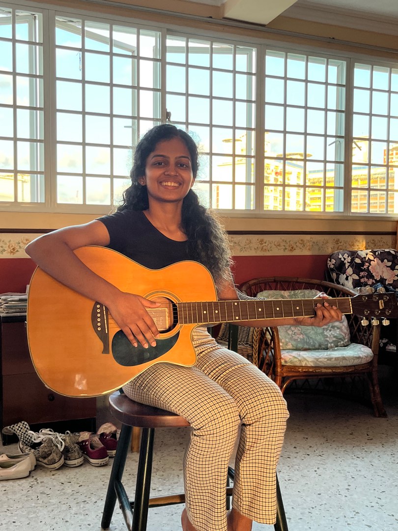 Acoustic guitar (can plug into amp to use as electric guitar), Hobbies