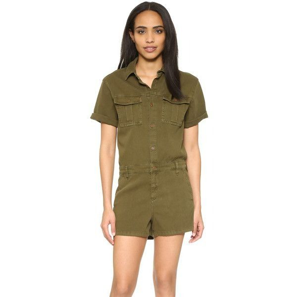 Army green playsuit top