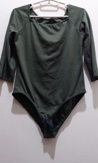 Army Green 3/4  Sleeve Bodysuit