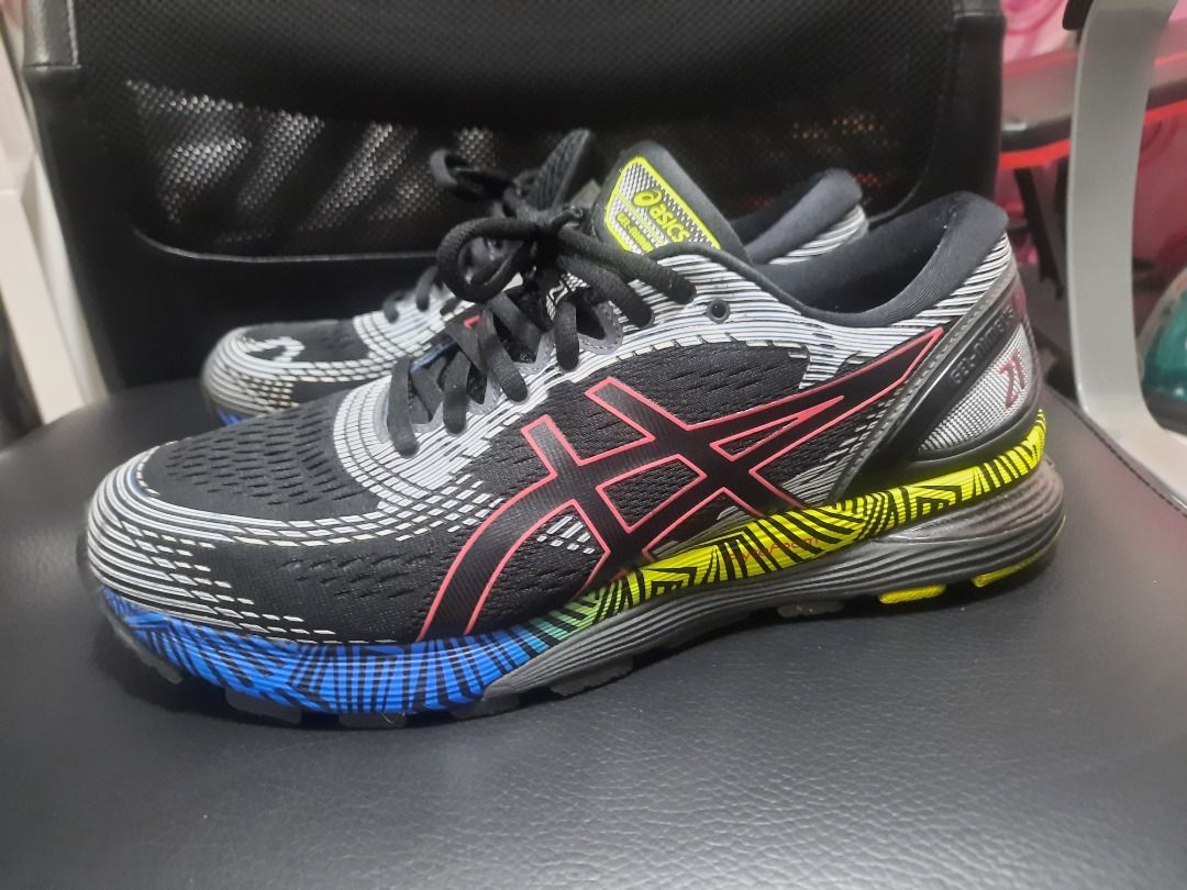 Asics Gel Nimbus 21 running shoes multicolor black size US 10